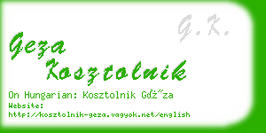 geza kosztolnik business card